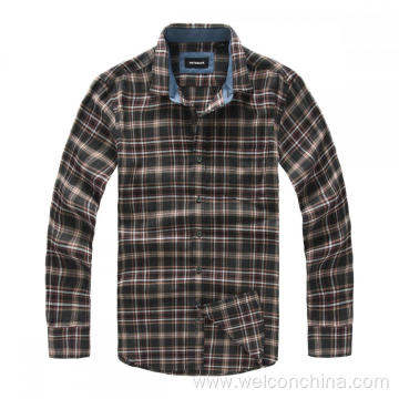 Autumn Pure Cotton Long Sleeved Plaid Shirt